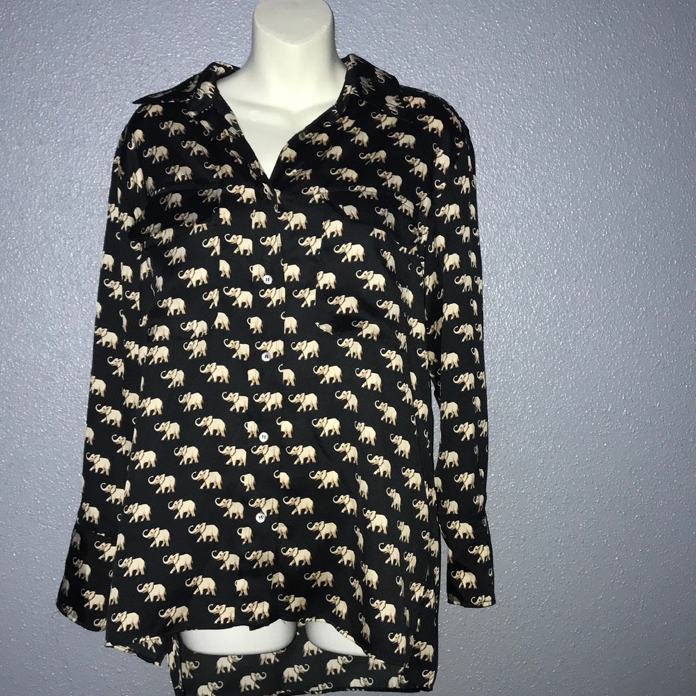 Zara elephant button blouse